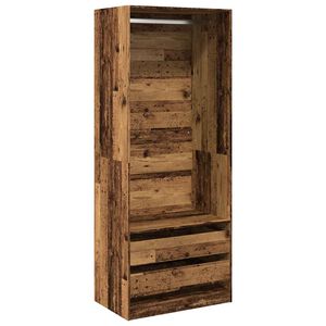 vidaXL antik fa sz&iacute;nű szerelt fa ruh&aacute;sszekr&eacute;ny 80 x 50 x 200 cm