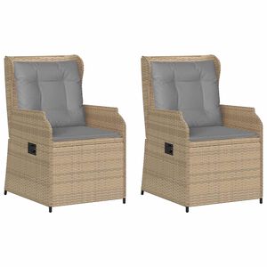 vidaXL Kerti pad 2 pcs B&eacute;zs polirattan