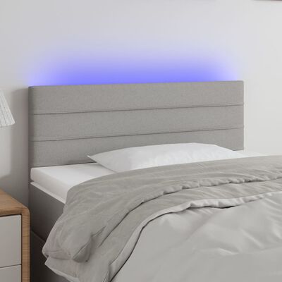 vidaXL világosszürke szövet LED-es fejtámla 90x5x78/88 cm