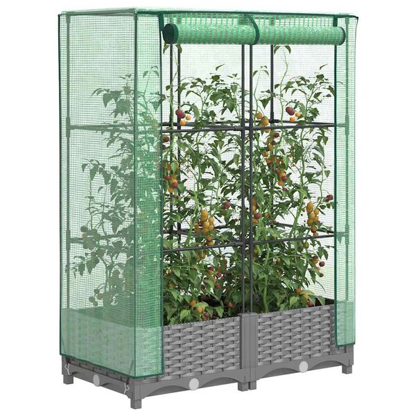 vidaXL rattan megjelen&eacute;sű magas&aacute;gy&aacute;s melegh&aacute;ztakar&oacute;val 80x40x123 cm