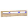 vidaXL sonoma t&ouml;lgy sz&iacute;nű TV-szekr&eacute;ny LED-l&aacute;mp&aacute;kkal 195x35x40 cm