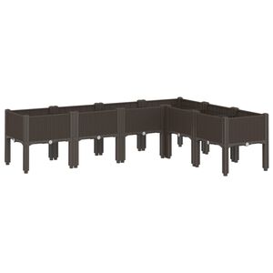 vidaXL barna PP r&aacute;csos kerti &uuml;ltetől&aacute;da 160 x 120 x 42 cm