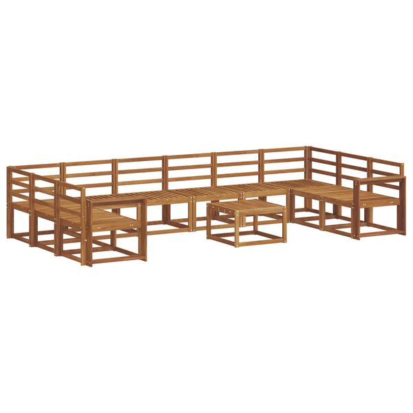 vidaXL K&uuml;lt&eacute;ri kanap&eacute; szett 11 pcs Term&eacute;szetes T&ouml;m&ouml;r Ak&aacute;cfa