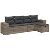 vidaXL 5 r&eacute;szes vil&aacute;gossz&uuml;rke polyrattan kerti &uuml;lőgarnit&uacute;ra p&aacute;rn&aacute;kkal