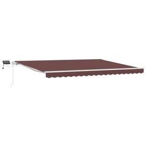 vidaXL barna k&eacute;zzel kih&uacute;zhat&oacute; LED-es napellenző 450 x 300 cm