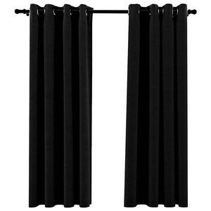 vidaXL 2 db fekete, v&aacute;szonhat&aacute;s&uacute; s&ouml;t&eacute;t&iacute;tőf&uuml;gg&ouml;ny fűzőkarik&aacute;val 140 x 175 cm