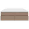 vidaXL Ágy tárolóval és matraccal Cappuccino 140 x 200 cm Műbőr