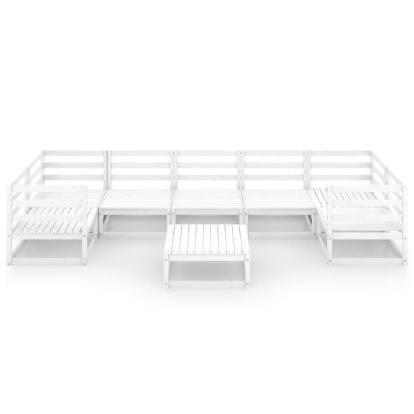 vidaXL 8 r&eacute;szes t&ouml;m&ouml;r fenyőfa kerti &uuml;lőgarnit&uacute;ra