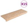 vidaXL 15 db l&eacute;pcsőszőnyeg 65 x 21 x 4 cm arany t&eacute;glalap alak&uacute; sz&eacute;llel