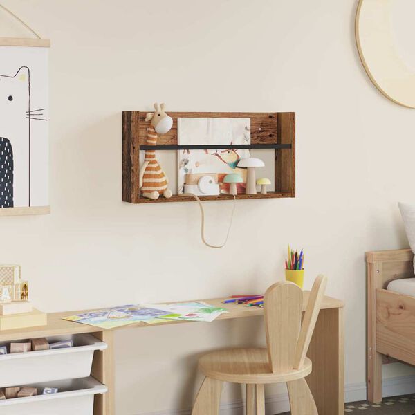 vidaXL Magazin &aacute;llv&aacute;ny polcokkal &Ouml;reg fa 60 x 12 x 30 cm Faanyag