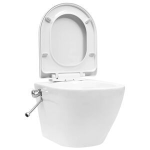 vidaXL feh&eacute;r ker&aacute;mia perem n&eacute;lk&uuml;li fali WC bid&eacute; funkci&oacute;val