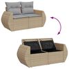 vidaXL Kerti Kanap&eacute; Szett 10 pcs Beige &eacute;s Vil&aacute;gossz&uuml;rke Poly Rattan