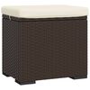 vidaXL barna polyrattan zsámoly párnával 40 x 30 x 40 cm