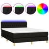 vidaXL fekete sz&ouml;vet rug&oacute;s &eacute;s LED-es &aacute;gy matraccal 140x190 cm