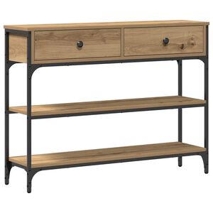 vidaXL Konzolasztal Artisan t&ouml;lgy 100 x 25 x 75 cm Szerelt Fa