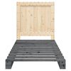 vidaXL szürke tömör fenyőfa ágykeret fejtámlával 90 x 200 cm
