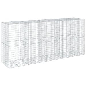 vidaXL horganyzott vas gabion kos&aacute;r fed&eacute;llel 450 x 100 x 200 cm