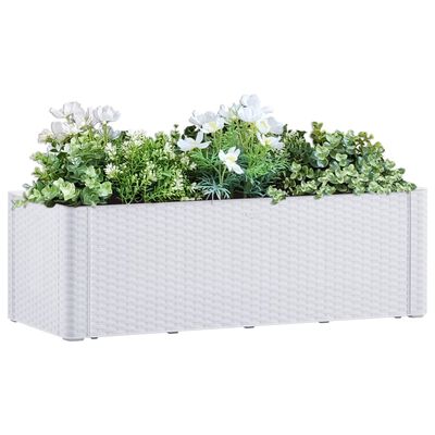 vidaXL fehér kerti magaságyás önöntöző rendszerrel 100 x 43 x 33 cm