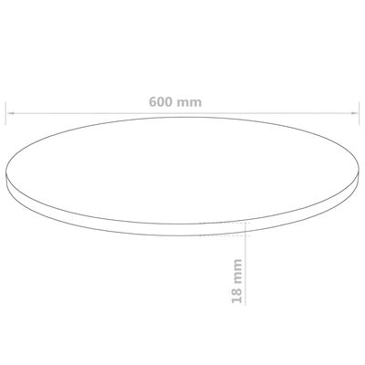 vidaXL kerek MDF asztallap 600 x 18 mm
