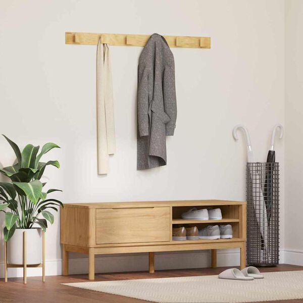 vidaXL Előszoba pad FLORO Faggy&uacute; barna 115 x 40 x 45 cm T&ouml;m&ouml;r fenyőfa