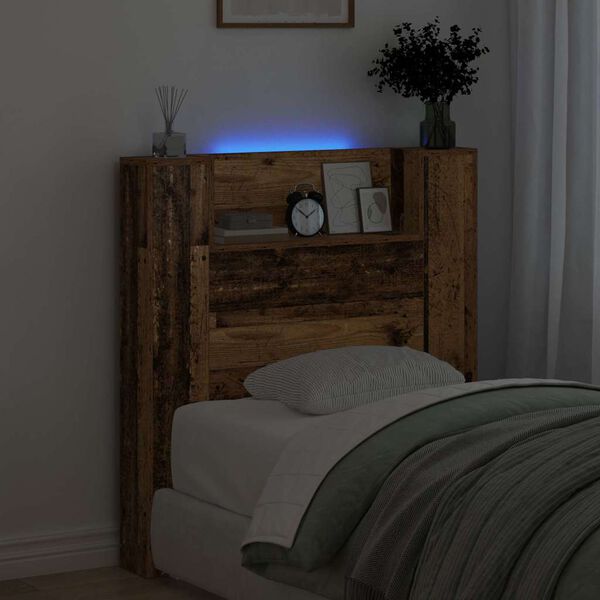 vidaXL Fejt&aacute;mla LED -es l&aacute;mp&aacute;kkal &Ouml;reg fa 100 x 15 x 103,5 cm Faanyag