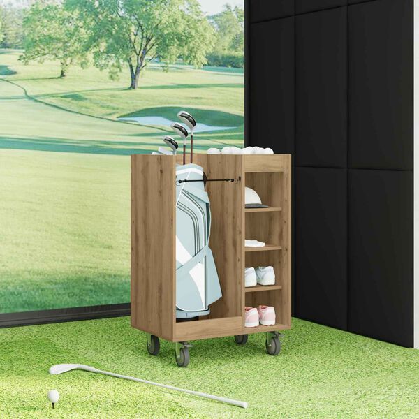 vidaXL Golf Szekr&eacute;ny ker&eacute;kkel Egysz&iacute;nű Artisan t&ouml;lgy 65 x 45 x 98 cm