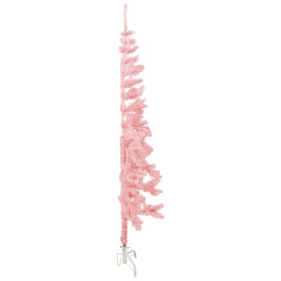 vidaXL rózsaszín vékony fél műkarácsonyfa állvánnyal 120 cm