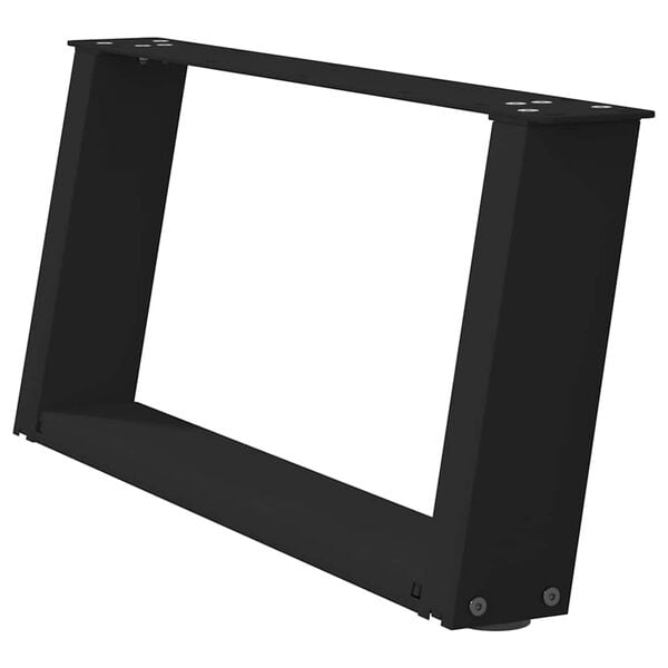 vidaXL 2 db U alak&uacute; doh&aacute;nyz&oacute;asztal l&aacute;b fekete 70 x (30-31) cm ac&eacute;l doh&aacute;nyz&oacute;asztal l&aacute;b