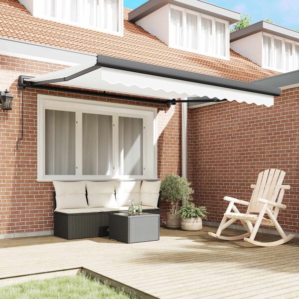 vidaXL Napernyő Feh&eacute;r 350 x 250 x 165 cm Pamut &eacute;s Alum&iacute;nium