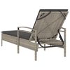 vidaXL világosszürke polyrattan napozóágy párnával 63x200x81 cm