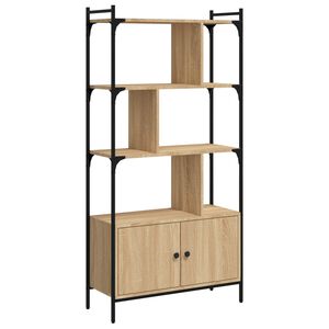 vidaXL sonoma t&ouml;lgyfa ajt&oacute;s k&ouml;nyvespolc 76,5x30x154,5 cm r&eacute;tegelt fa