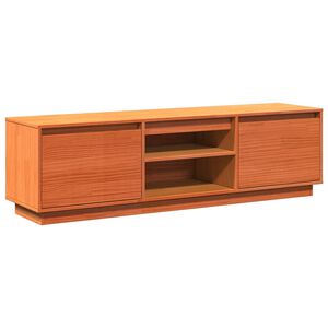 vidaXL viaszbarna t&ouml;m&ouml;r fenyőfa TV-szekr&eacute;ny 140 x 35 x 40 cm