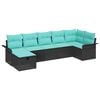 vidaXL Kerti Kanap&eacute; Szett p&aacute;rn&aacute;val t&aacute;rol&oacute;val 7 pcs Poli rattan