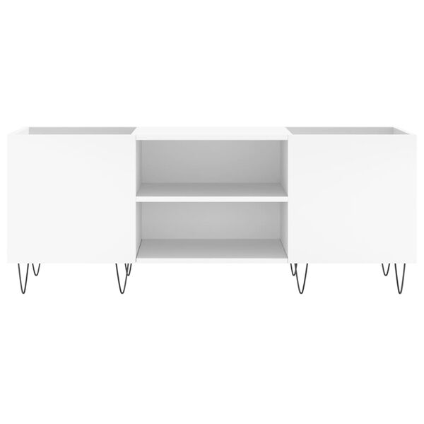 vidaXL fehér szerelt fa hanglemezszekrény 121x38x48 cm