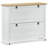 vidaXL Cipőszekr&eacute;ny Corona Feh&eacute;r 99 x 32 x 85 cm T&ouml;m&ouml;r fenyőfa