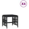 vidaXL 4 db fekete polyrattan kerti sz&eacute;k p&aacute;rn&aacute;val 41 x 41 x 36 cm