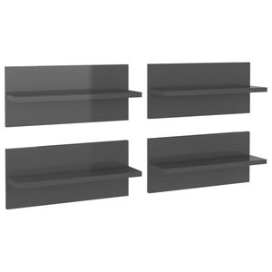 vidaXL 4 db magasf&eacute;nyű sz&uuml;rke fali polc 40 x 11,5 x 18 cm
