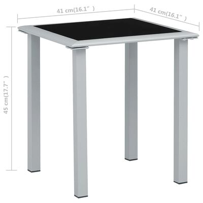 vidaXL 2 db fekete alumínium napozóágy asztallal