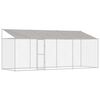 vidaXL Kutya ketrec tetővel Ez&uuml;st 600 x 200 x 256 cm Ac&eacute;l &eacute;s PE