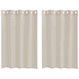 vidaXL Voile F&uuml;gg&ouml;ny 2 db Homoksz&iacute;n 140 x 140 cm Poli&eacute;szter