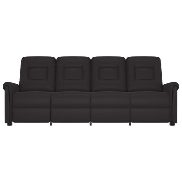 vidaXL 4 szem&eacute;lyes fekete műbőr d&ouml;nthető massz&aacute;zsfotel