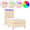 vidaXL kr&eacute;msz&iacute;nű sz&ouml;vet rug&oacute;s &eacute;s LED-es &aacute;gy matraccal 90x190 cm