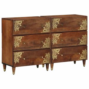 vidaXL Sz&eacute;f 2 db 60 x 33 x 75 cm T&ouml;m&ouml;r Mang&oacute;f&aacute;t m&eacute;zbarna