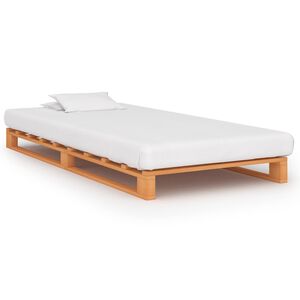 vidaXL barna t&ouml;m&ouml;r fenyőfa raklap &aacute;gykeret 90 x 200 cm
