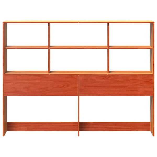 vidaXL viaszbarna t&ouml;m&ouml;r fenyőfa fejt&aacute;mla t&aacute;rol&oacute;val 120 cm