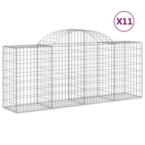 vidaXL 11 db &iacute;ves horganyzott vas gabion kos&aacute;r 200x50x80/100 cm