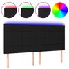 vidaXL fekete sz&ouml;vet LED-es fejt&aacute;mla 160x5x118/128 cm