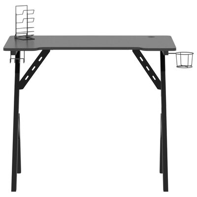 vidaXL fekete Y-lábú gamer asztal 90 x 60 x 75 cm