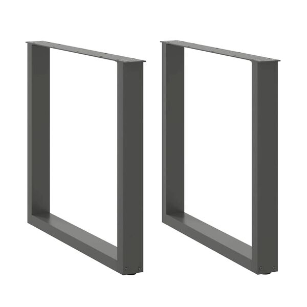 vidaXL 2 db antracitszürke, U alakú acél étkezőasztal láb 90 x (72-73) cm