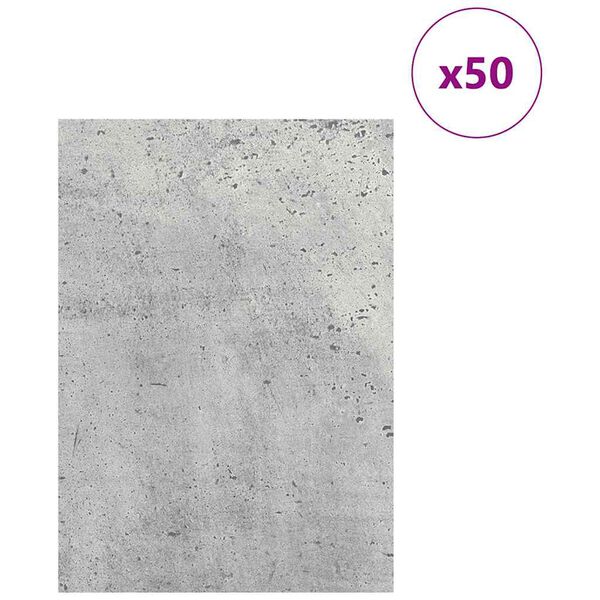 vidaXL Dekor Panelek 50 pcs Beton Sz&uuml;rke 21 x 30 x 0,27 cm Faanyag